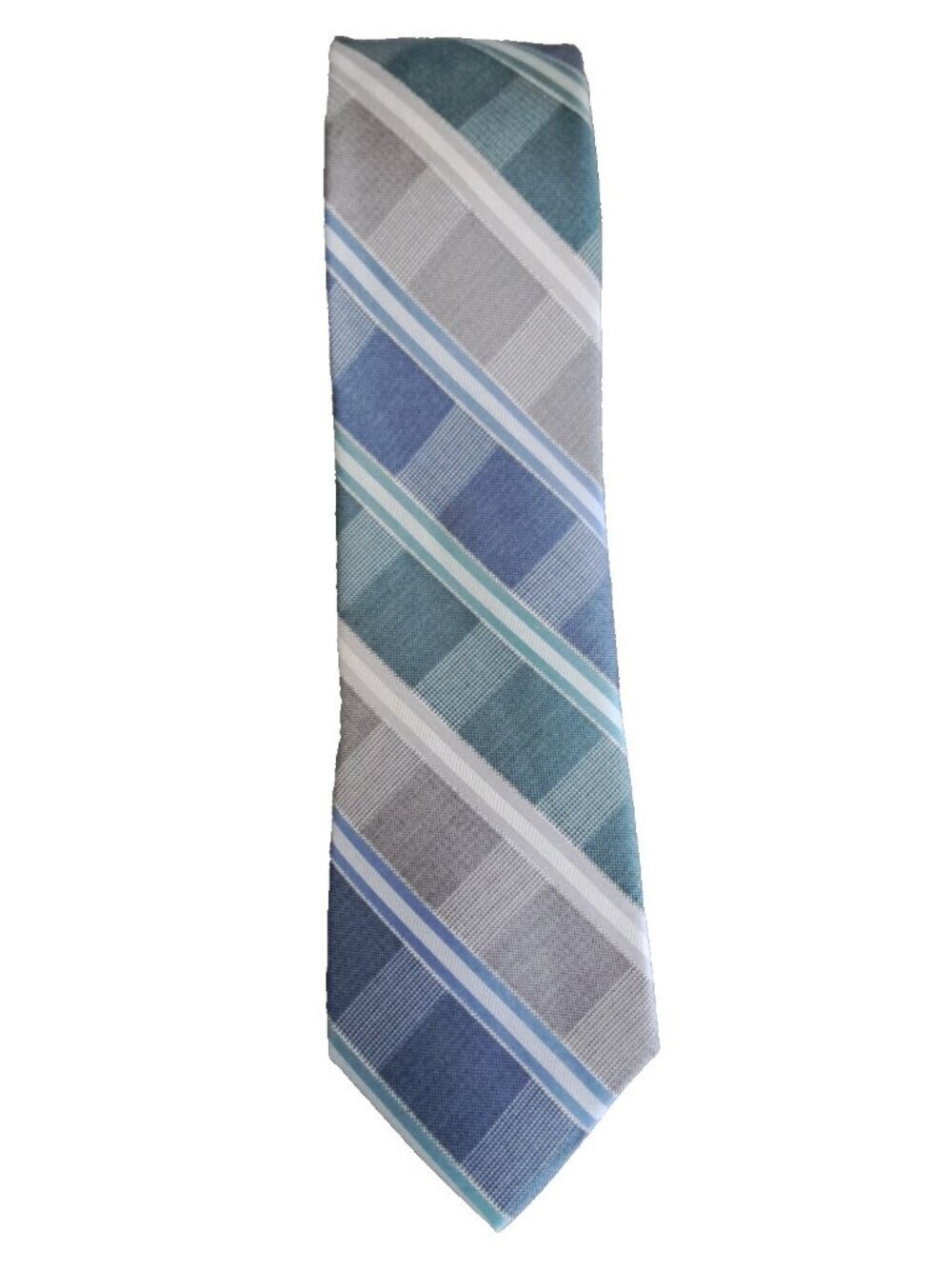 Van Heusen Men's Multicolor Silk Plaid Regular Length Slim Width Tie